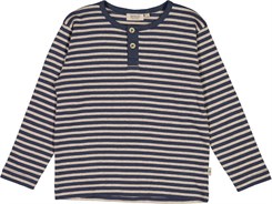 Wheat Morris T-shirt LS - Sea storm stripes